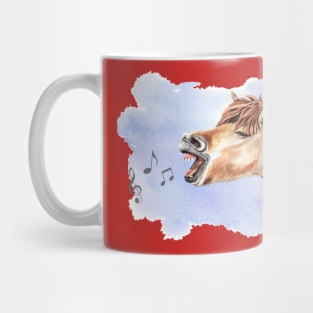 Singing horse watercolor hand drawn Mug